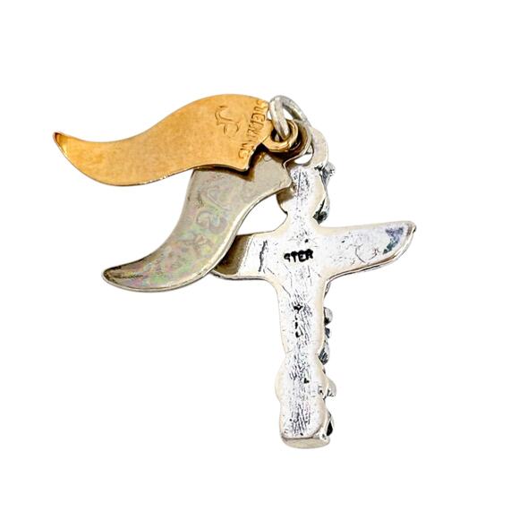 Vintage Sterling Silver 925 Gold Tone Alaska Pennant Totem Pole Charm Pendant - Picture 4 of 7